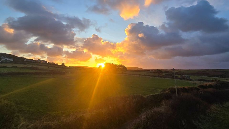 Sunset over the fields