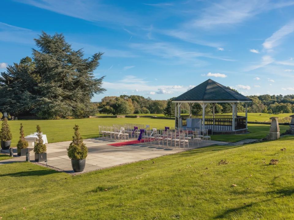 Lawn and gazebo