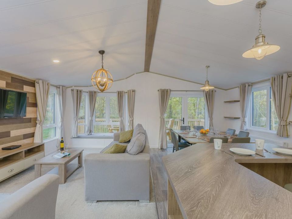 Open-plan lodge living area