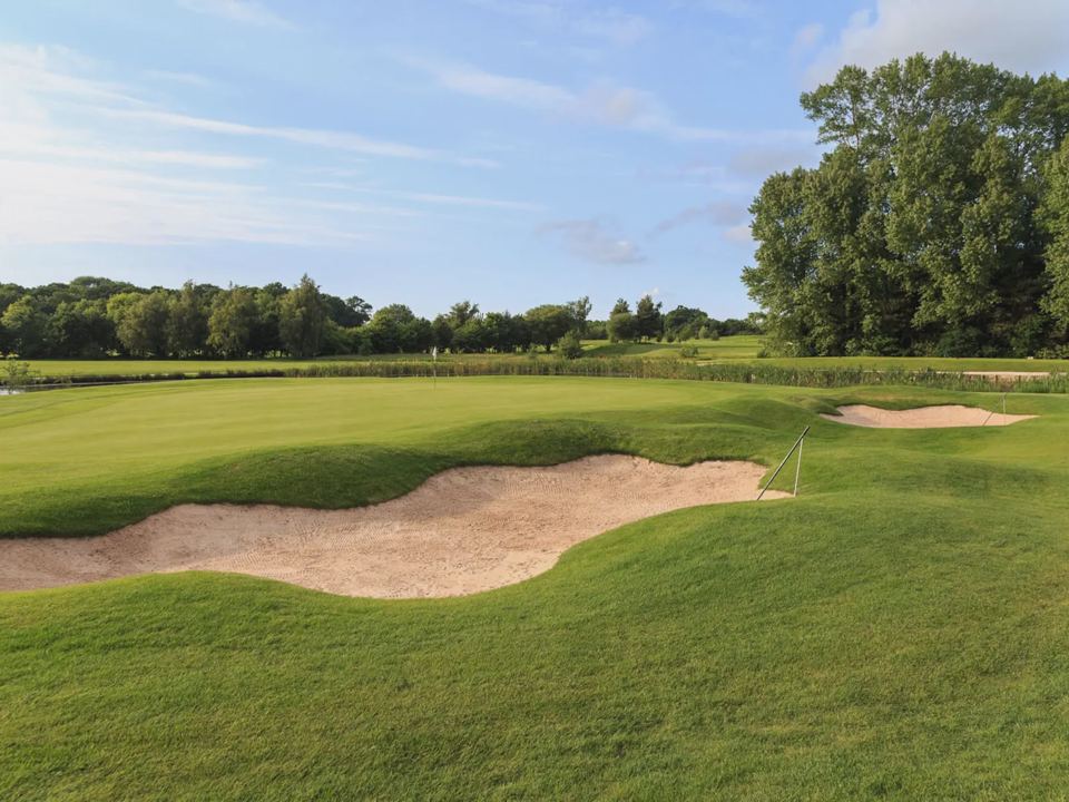 Golf course bunkers and greens