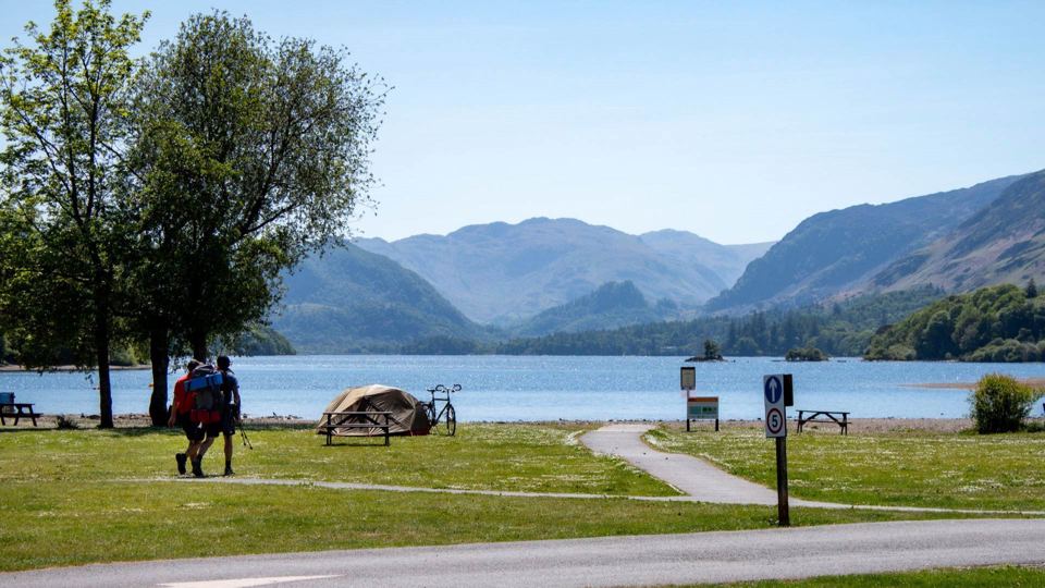 Lakeside path with the fells
