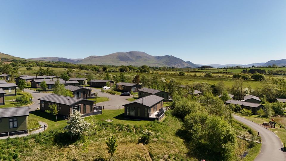 Lodges with fells beyond