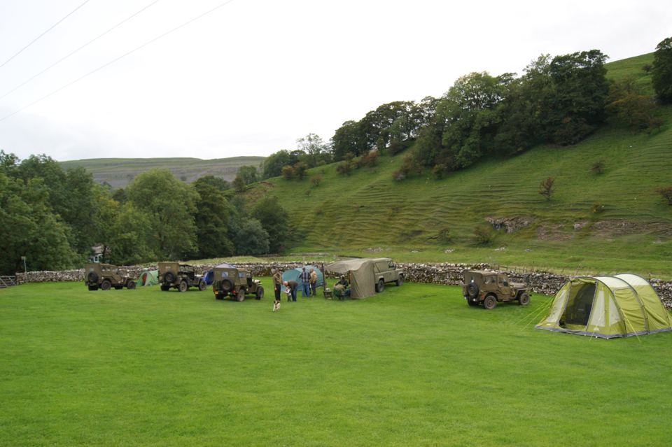Open field with tents