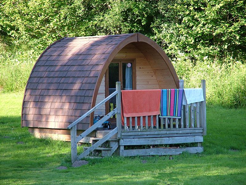 Camping pod with decking