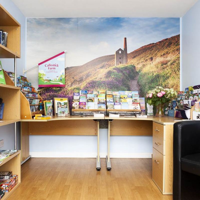 Reception desk and shop