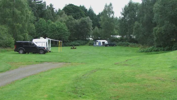 Caravan pitch by the trees