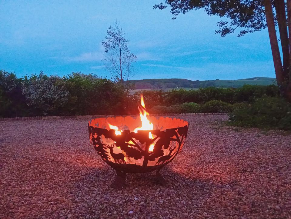 Fire pit at dusk