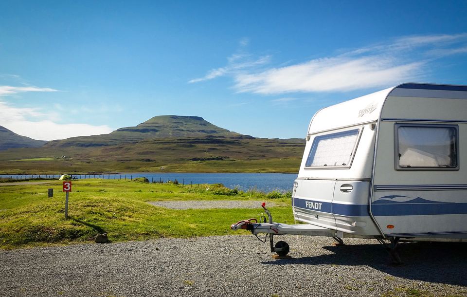 Hardstanding pitch with loch view