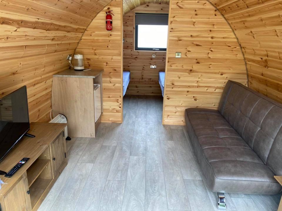 Inside an island pod