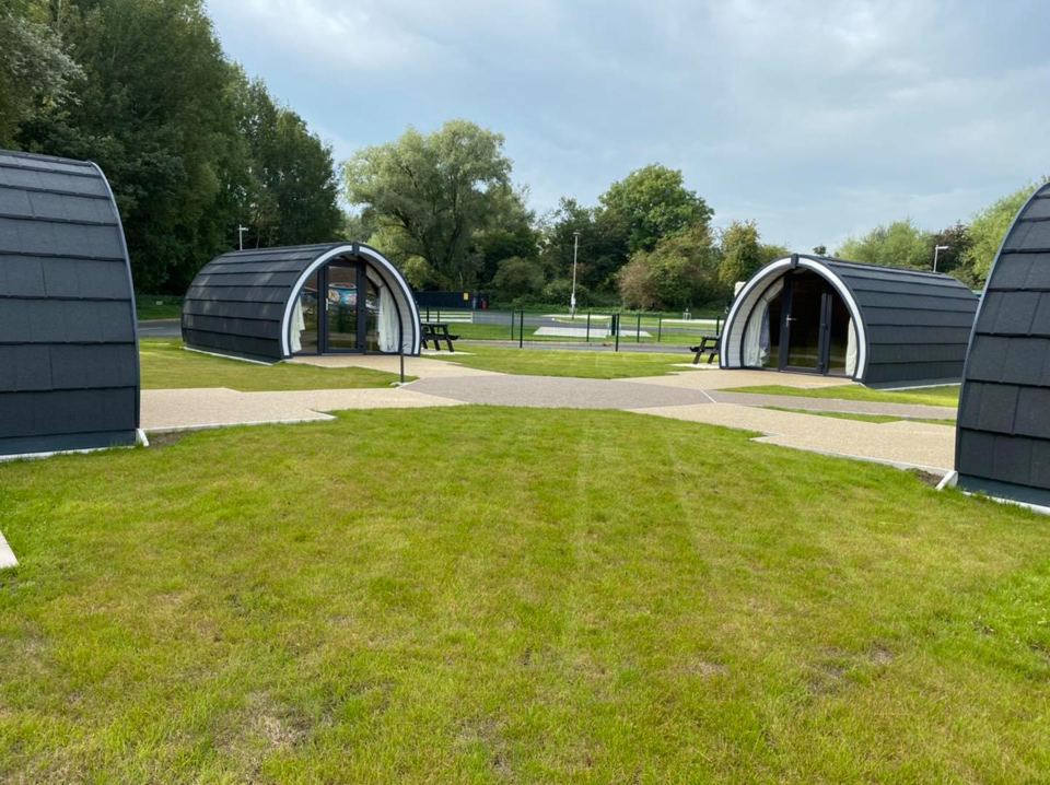 Pods around a lawn