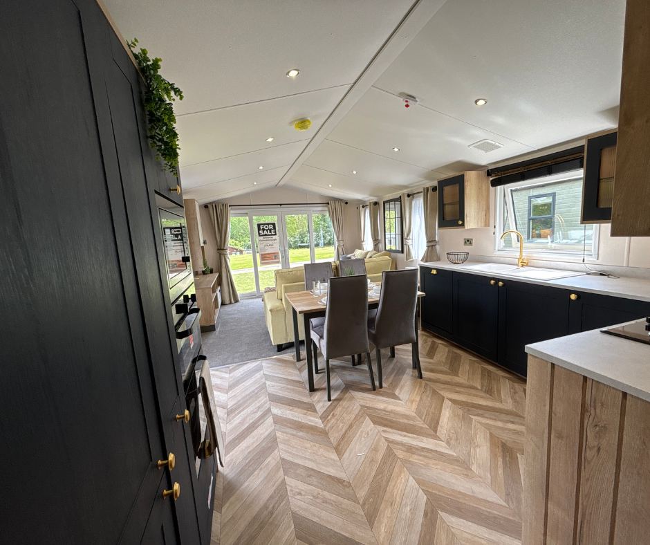 Open-plan kitchen and dining