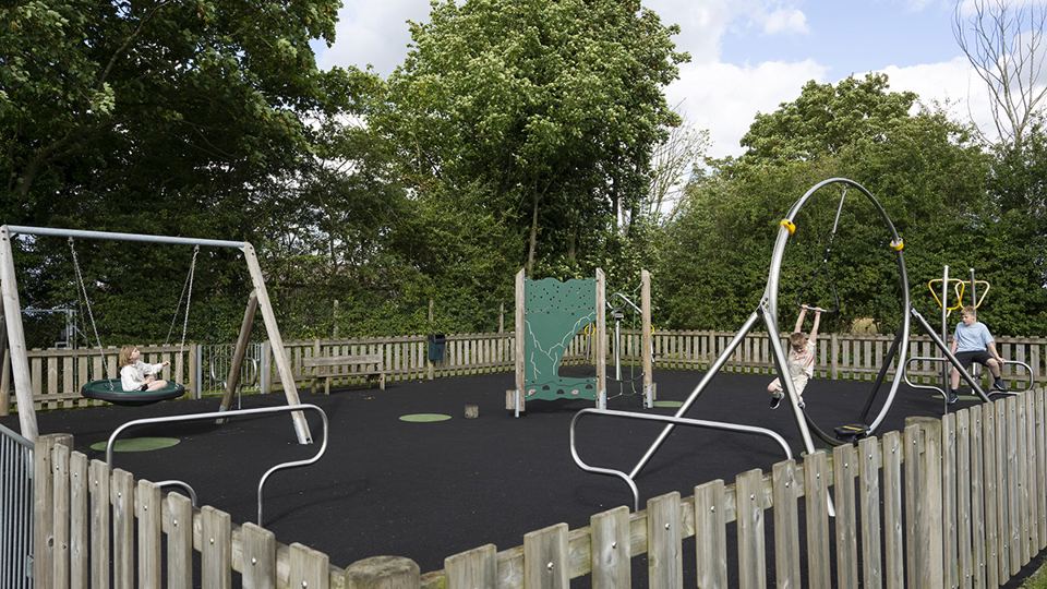 Fenced children's playground