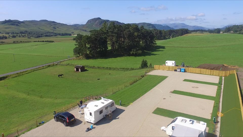 Pitches beside the paddock