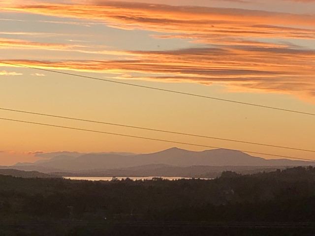 Hills across the glen at dusk
