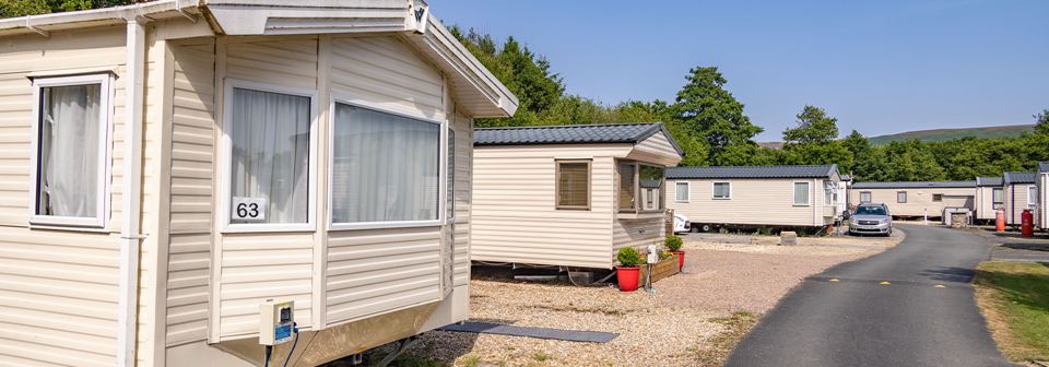 Hire caravan beside the road