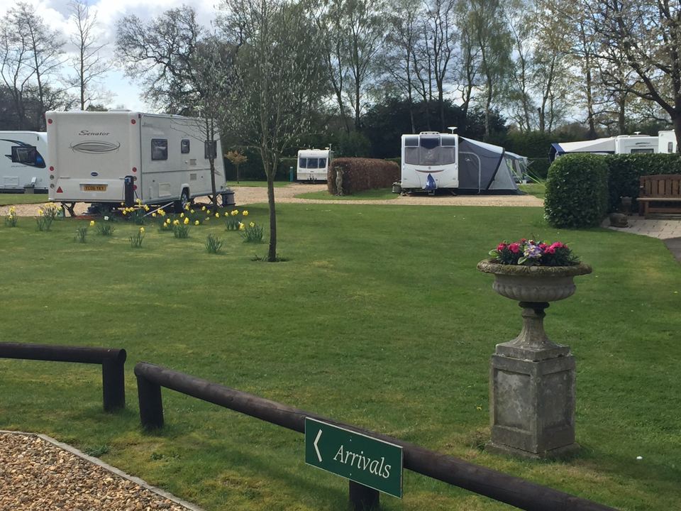Caravans on lawned pitches