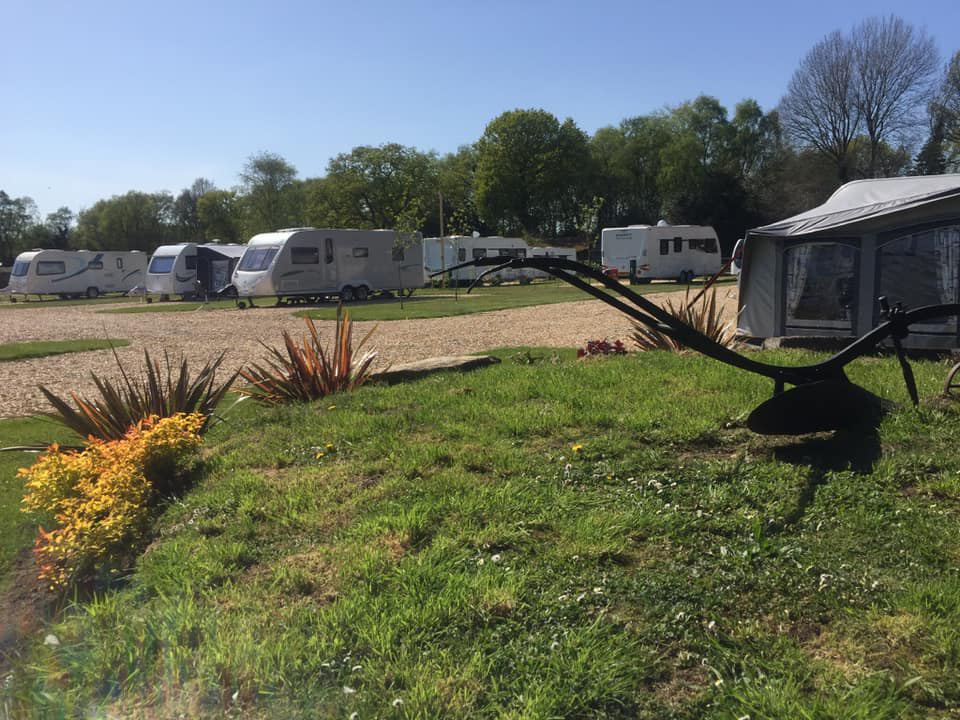 Hardstanding pitches and awning