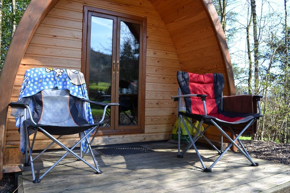 Pod deck with chairs
