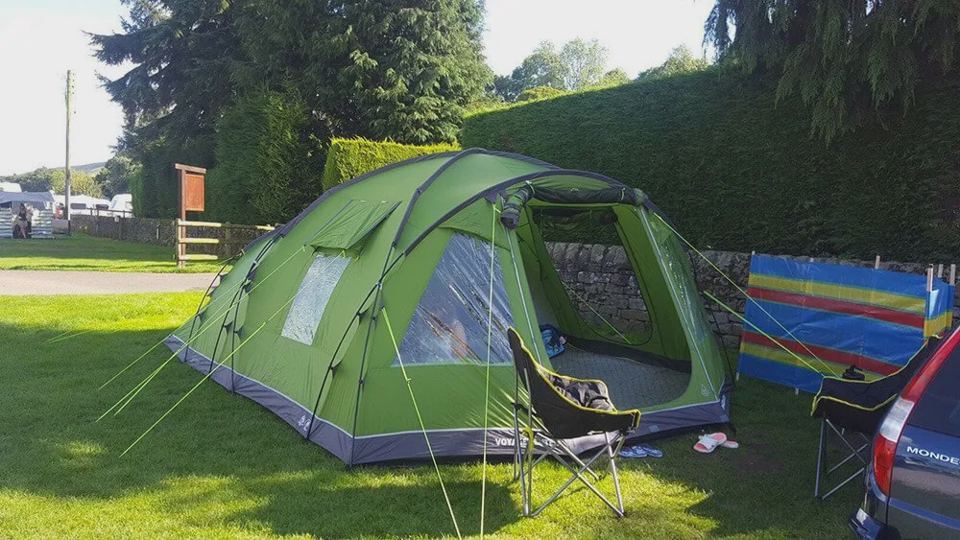 Tent on a grass pitch