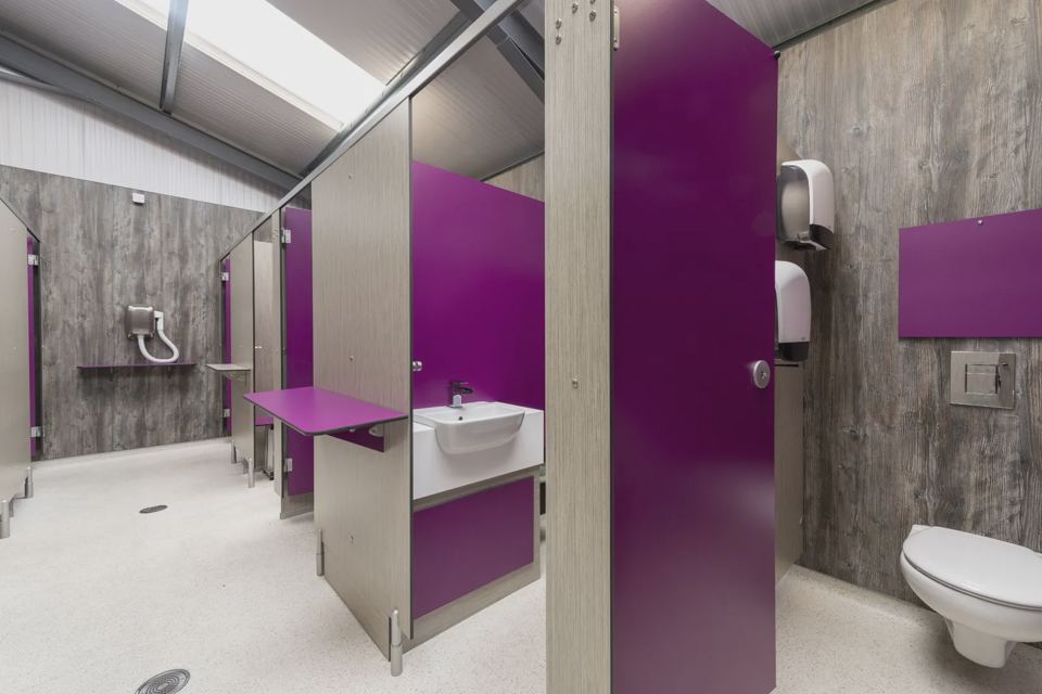 Heated shower cubicles