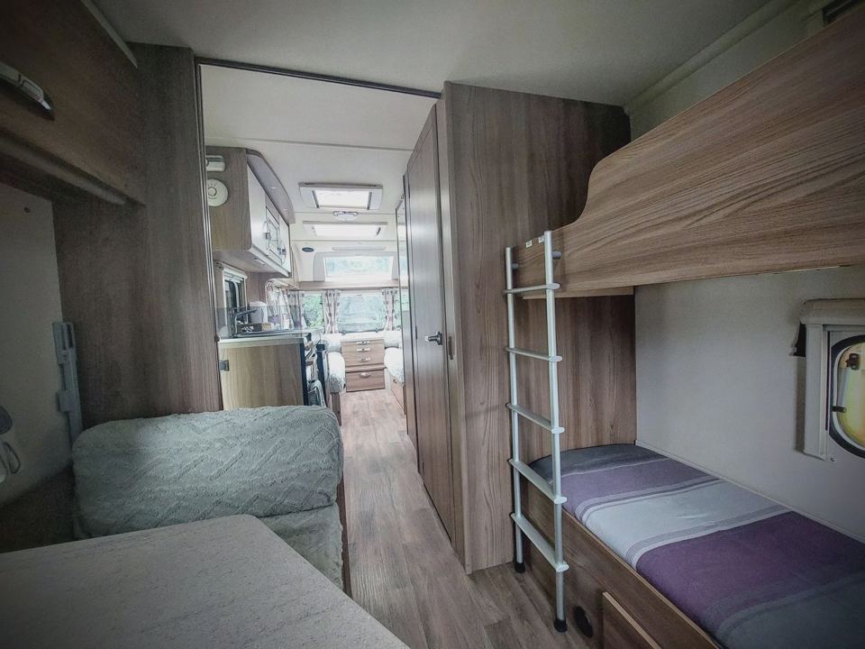 Bunk beds in a caravan