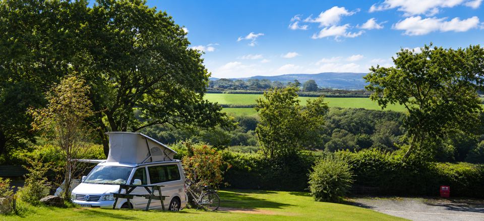 Campervan pitch with a view