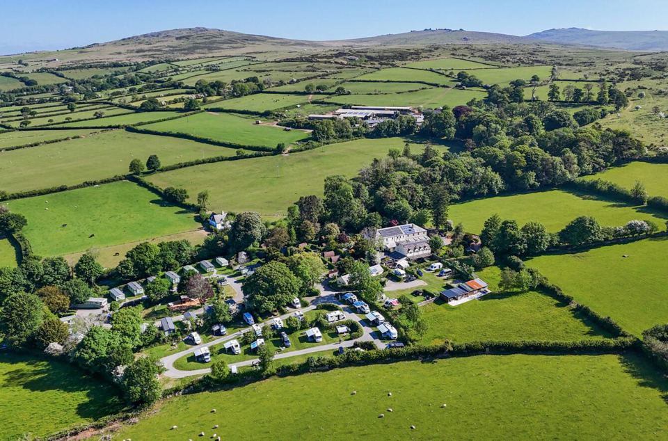 Aerial view of the park among fields