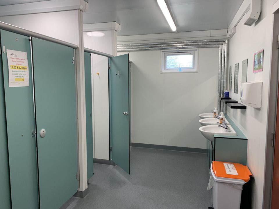 Toilet cubicles and sinks