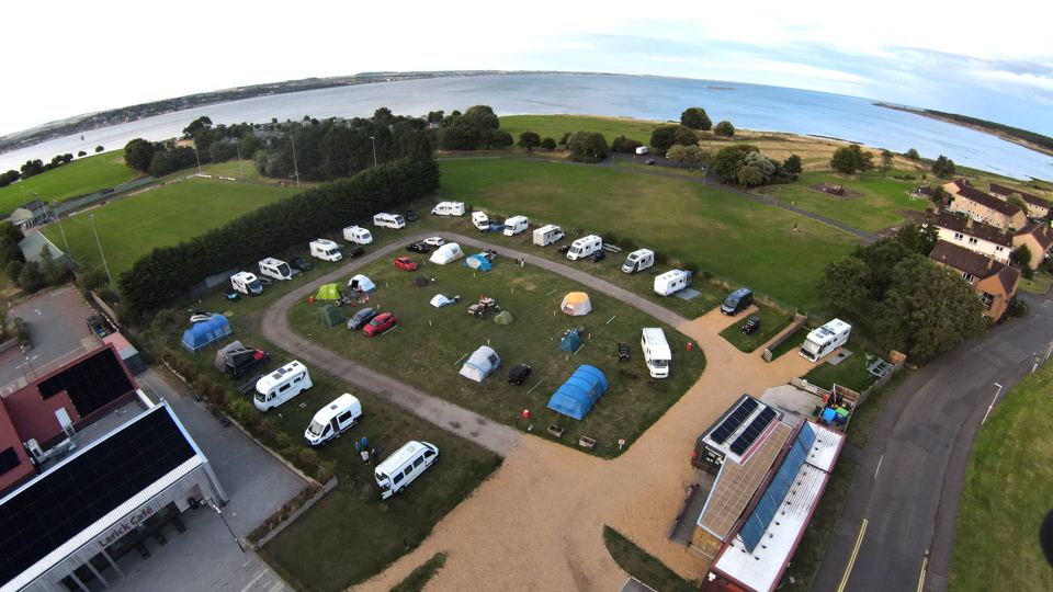 Campsite from above by the Tay