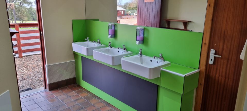 Wash basins in the amenities block