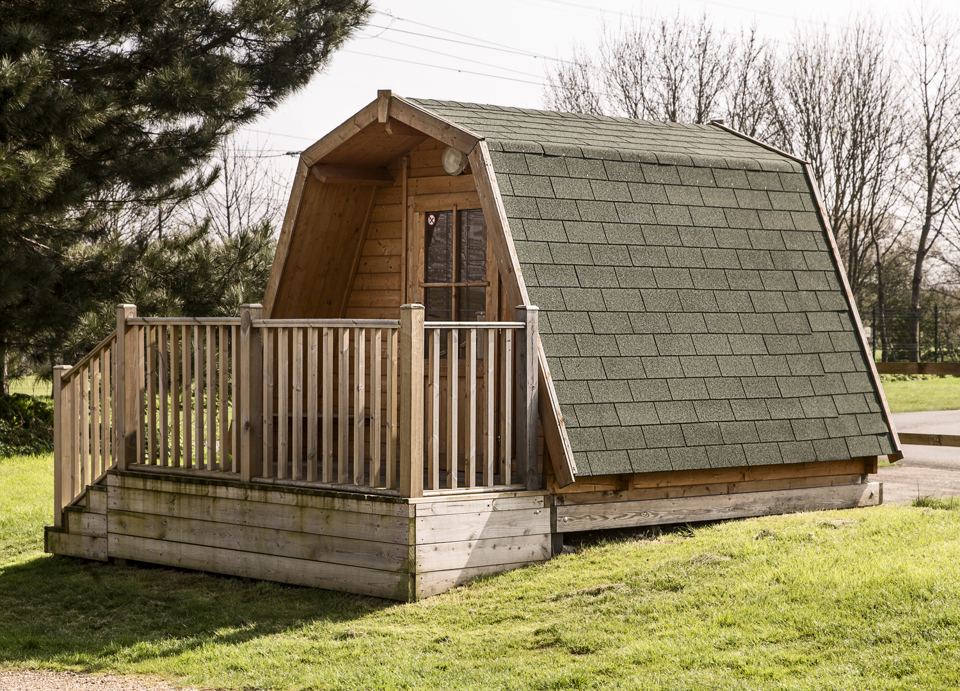 Camping pod with decking