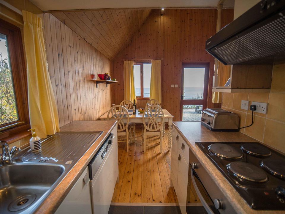 Wooden kitchen and dining area