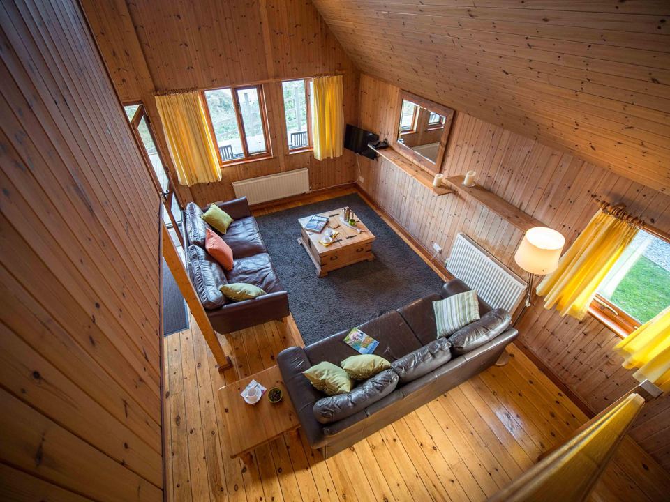 Wooden lounge up the stairs