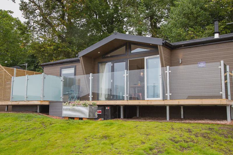 Lodge with timber cladding