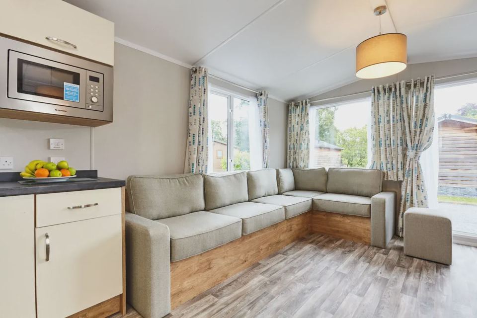Caravan lounge and kitchenette
