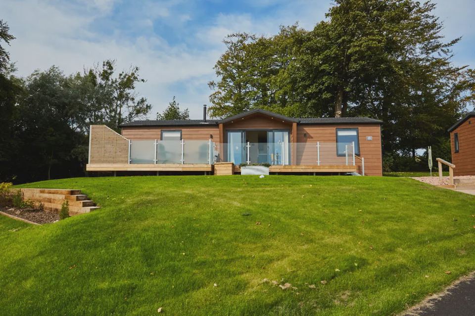 Lodge on a grassy slope