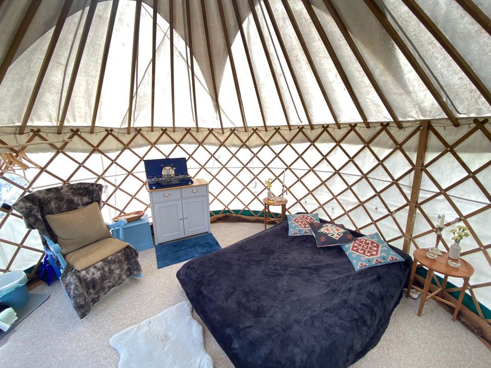 Inside the yurt