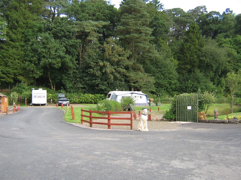 Park entrance and hardstanding