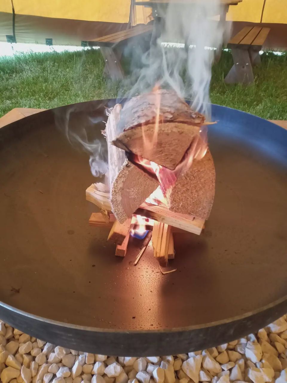 Fire in a fire pit