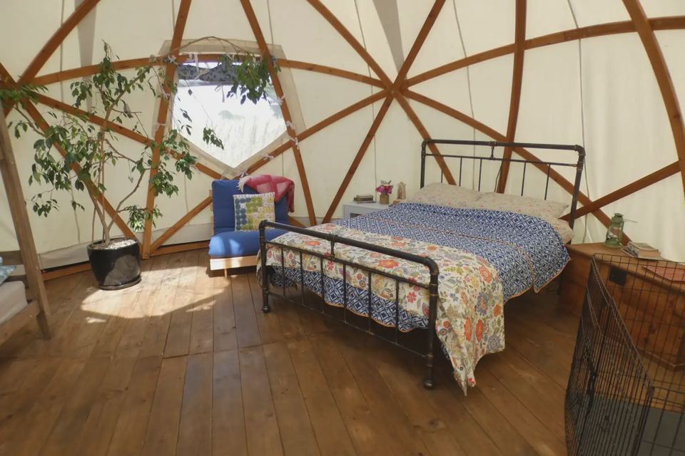 Double bed in the StarDome
