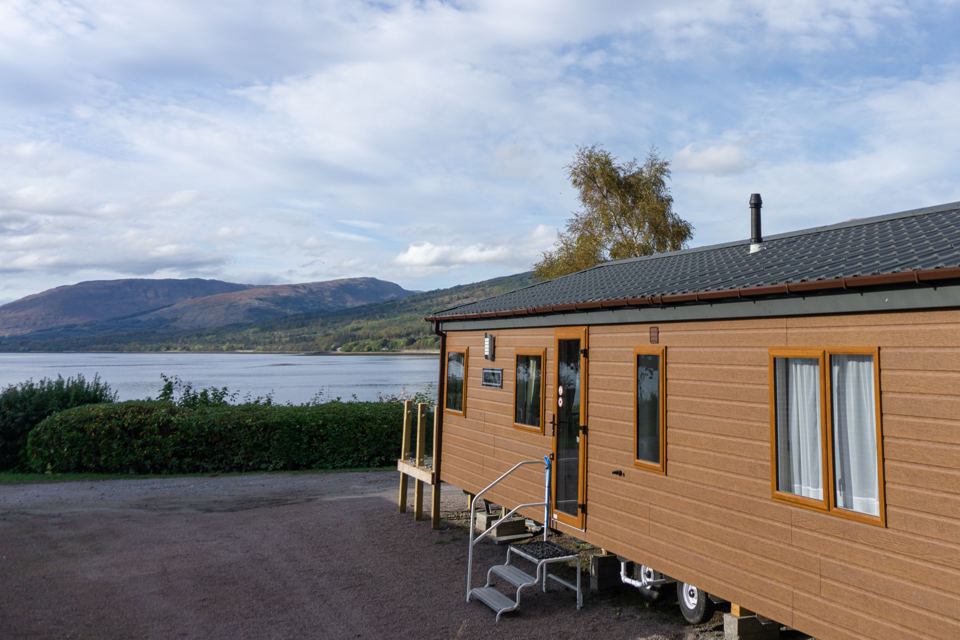 Holiday caravan by the loch