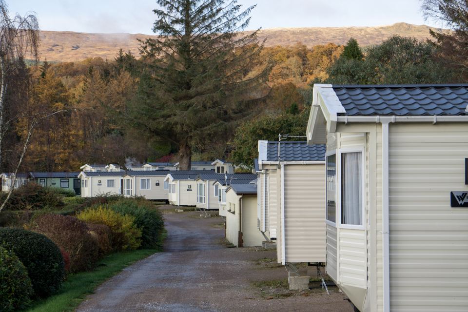 Row of holiday caravans