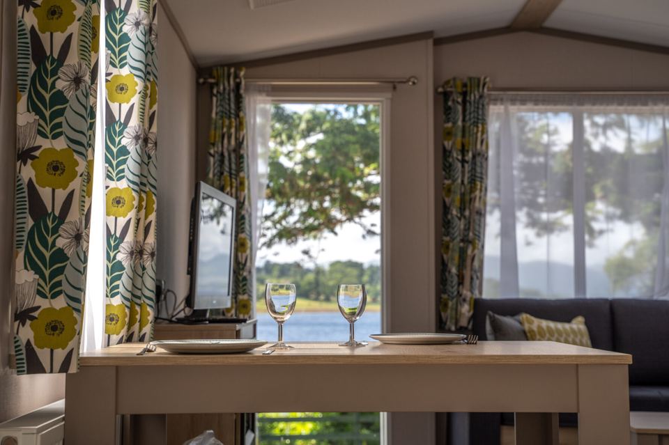 Dining table with loch view