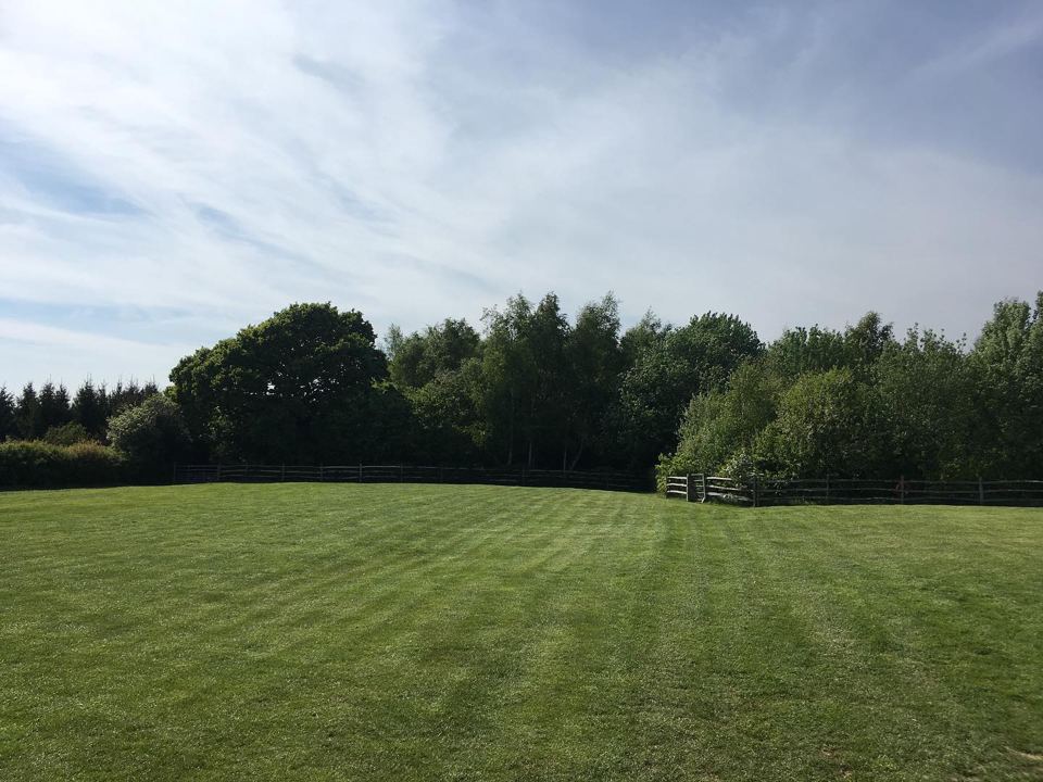 Mown camping field