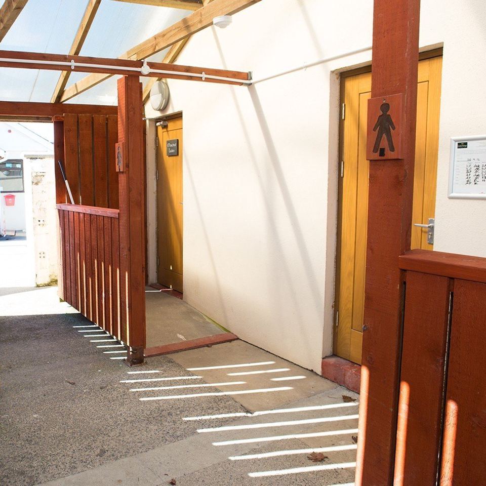 Toilet block entrance