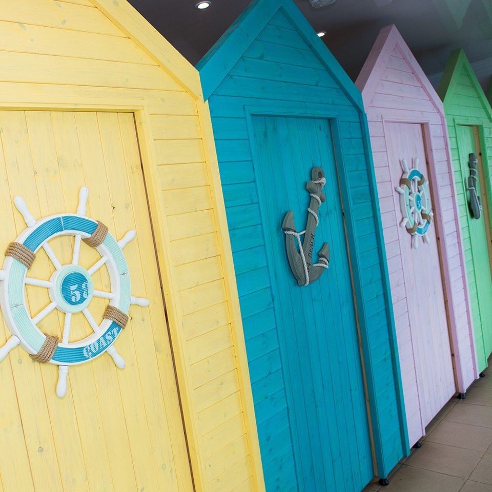 Pool changing cabins