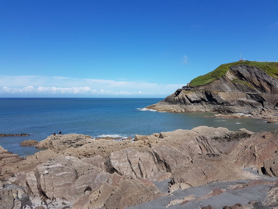 Rocky headland above the sea
