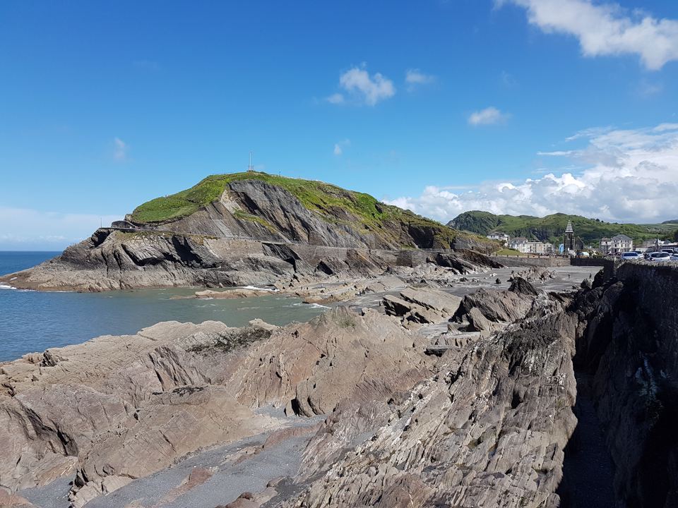 Rocky headland and sea