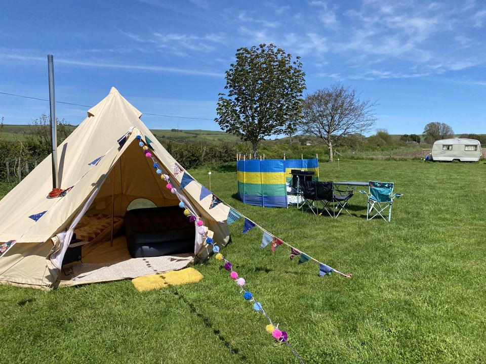 Bell tent in the camping field
