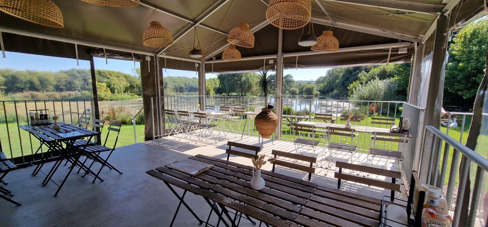 Cafe terrace overlooking the lake